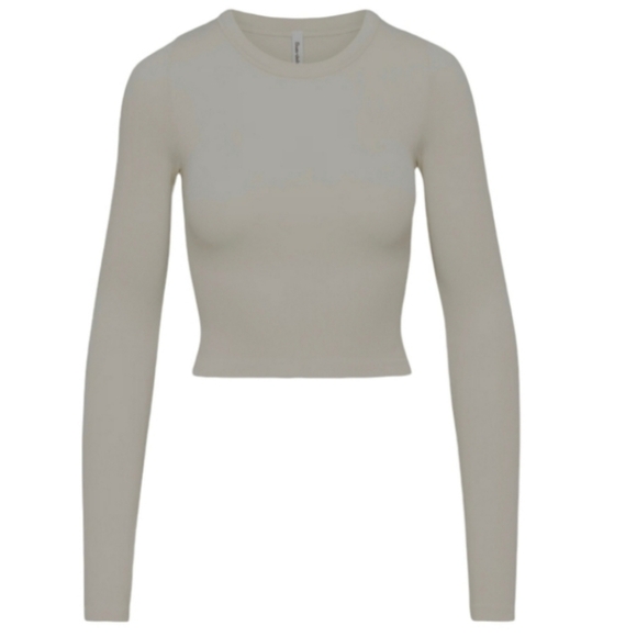 Aritzia Sunday Best SinchSeamless Ribbed Crew Longsleeve Top T-Shirt, Size XS - Picture 3 of 9